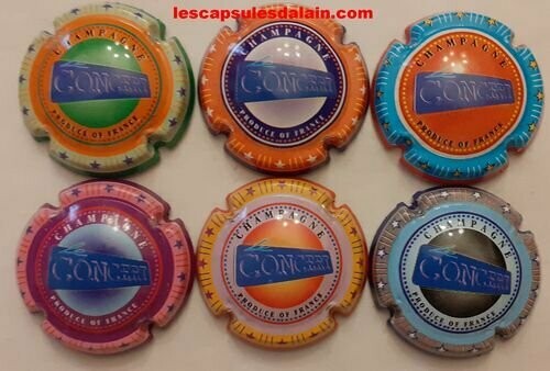 6 BELLES CAPSULES CHAMPAGNE PALMER CONCERT REF N°9 a 14 NEWS