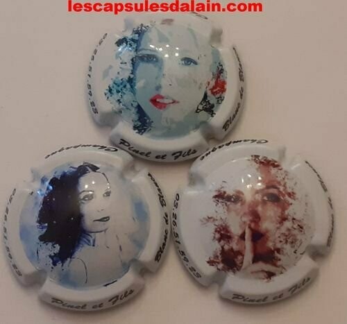 3 BELLES CAPSULES CHAMPAGNE PINEL ET FILS BLANC DE BLANC REF N°7 a 7b NEWS
