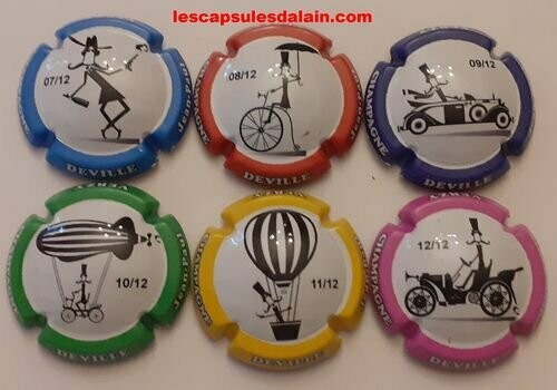 6 BELLES CAPSULES CHAMPAGNE DEVILLE JEAN MARIE SERIE N°2 REF N°11f a 11k NEWS