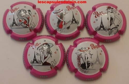 5 BELLES CAPSULES CHAMPAGNE GENERIQUE PARISIENNES 2020 REF N°1111 a 1111d NEWS