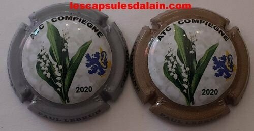 2 BELLES CAPSULES CHAMPAGNE PAUL LEBRUN A.T.C COMPIEGNE 2020 REF N°76 et 76a NEWS