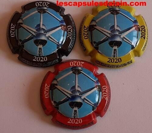 3 BELLES CAPSULES CHAMPAGNE GENERIQUE ATOMIUM 2020 REF N° 976i a 976k NEWS