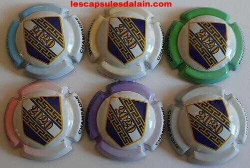 6 BELLES CAPSULES CHAMPAGNE GENERIQUE BLASON 2020 REF N° 1122 a 1122e NEWS