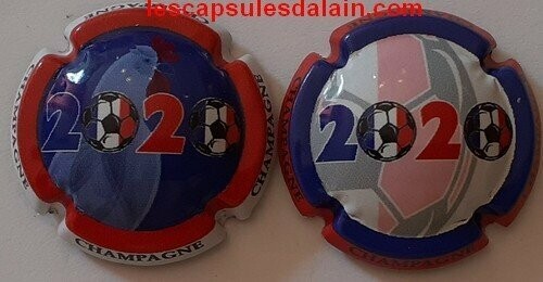 2 BELLES CAPSULES CHAMPAGNE GENERIQUE FOOT 2020 REF N°1126 et 1126a NEWS