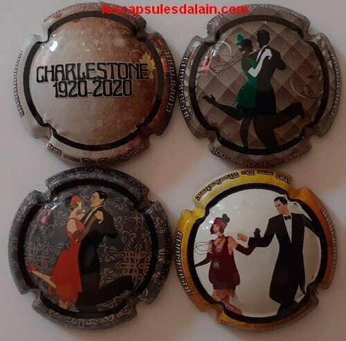 4 BELLES CAPSULES CHAMPAGNE GENERIQUE 100 ANS CHARLESTONE REF N°1124 a 1124c NEWS
