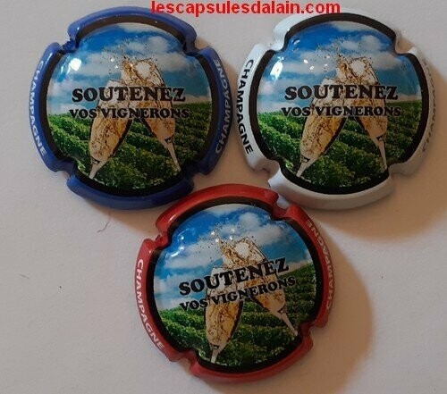 3 BELLES CAPSULES CHAMPAGNE GENERIQUE SOUTENEZ VOS VIGNERONS  REF N°1125 a 1125b NEWS