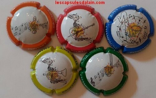 5 BELLES CAPSULES CHAMPAGNE PONSART BROCHET MUSIQUE 2020 REF N°20e a 20i NEWS