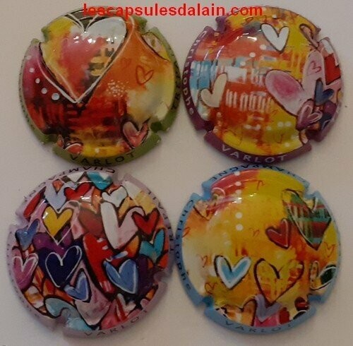 4 BELLES CAPSULES CHAMPAGNE VARLOT CHRISTOPHE LES COEURS REF N°3 a 3c NEWS