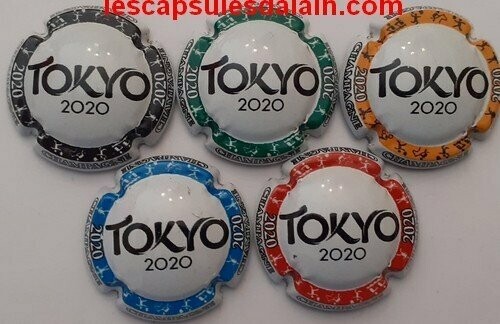 5 BELLES CAPSULES CHAMPAGNE GENERIQUE TOKYO 2020 REF N°1127 a 1127d NEWS