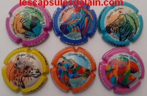 6 BELLES CAPSULES CHAMPAGNE GERARD CHARLES ANIMAUX 2020 REF N°20 a 20e NEWS