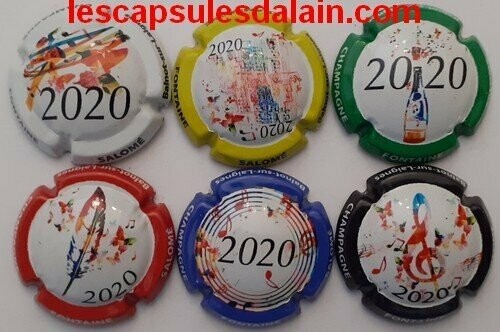 6 BELLES CAPSULES CHAMPAGNE FONTAINE SALOME 2020 REF N°3 a 3e  NEWS