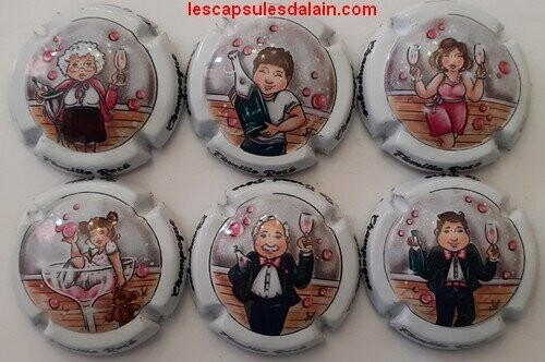 6 BELLES CAPSULES CHAMPAGNE GENERIQUE 7 FAMILLES REF N° 1115 a 1115e NEWS
