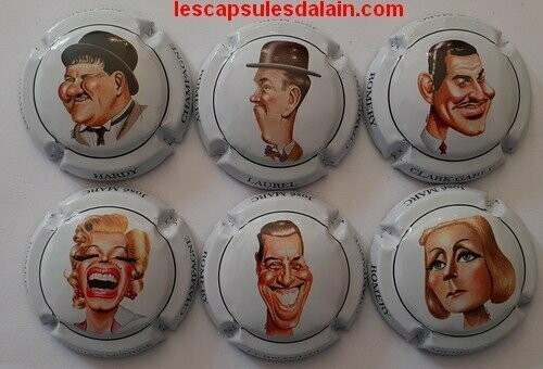 6 BELLES CAPSULES CHAMPAGNE MARC JOSE CARICATURE REF N°117 a 117e 2020 NEWS