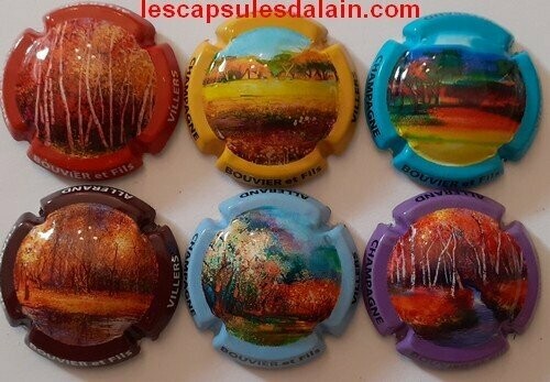 6 BELLES CAPSULES CHAMPAGNE BOUVIER ET FILS PAYSAGE 2020 REF N°15 a 15e NEWS