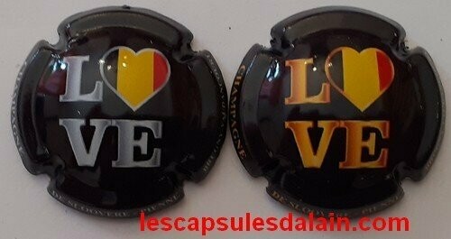 2 BELLES CAPSULES CHAMPAGNE DE SLOOVERE PIENNE I LOVE BELGIQUE REF N° 27 et 27a NEWS