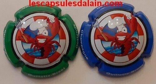 2 BELLES CAPSULES CHAMPAGNE GUILLETTE BREST REF N°135 et 135a APERO FISH NEWS