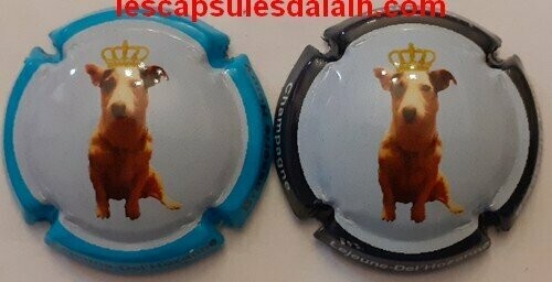 2 BELLES CAPSULES CHAMPAGNE LEJEUNE DEL'HOZANN REF N°58b et 58c CHIEN NEWS