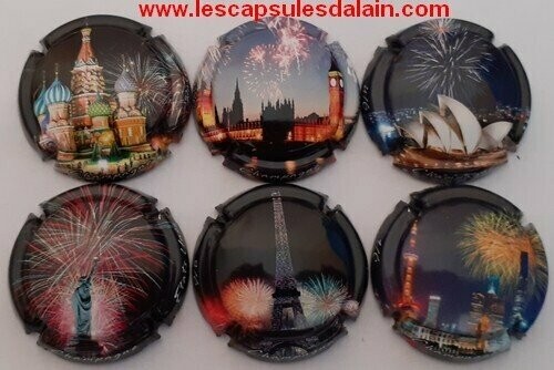 6 BELLES CAPSULES CHAMPAGNE GENERIQUE FEUX D'ARTIFICE 2020 NEWS