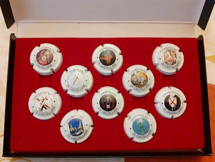 COFFRET 10 BELLES CAPSULES CHAMPAGNE DE CASTELLANE REF N°47 A 56 NEWS