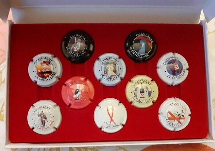 COFFRET 10 BELLES CAPSULES CHAMPAGNE DE CASTELLANE REF N°37 A 46 NEWS