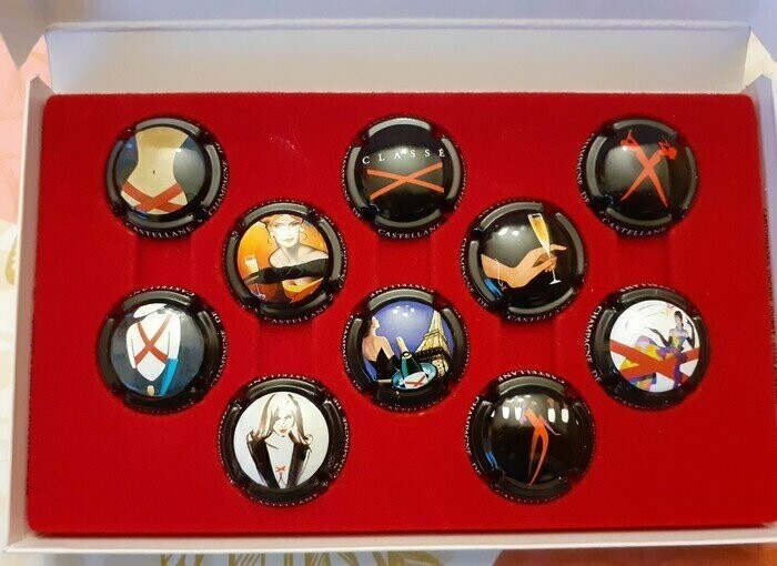 COFFRET 10 BELLES CAPSULES CHAMPAGNE DE CASTELLANE REF N°77 A 86 NEWS