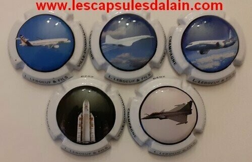 5 BELLES CAPSULES CHAMPAGNE LEBOEUF ET FILS AVIONS 2020 REF N°10 a 10d NEWS