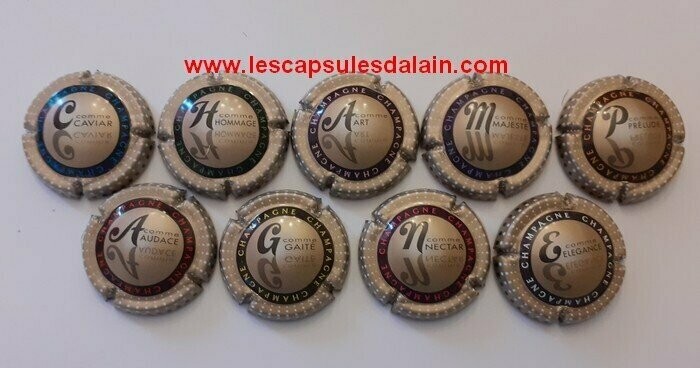 9 BELLES CAPSULES CHAMPAGNE GENERIQUE PUZZLE 2020 REF N°799i a 799q NEWS
