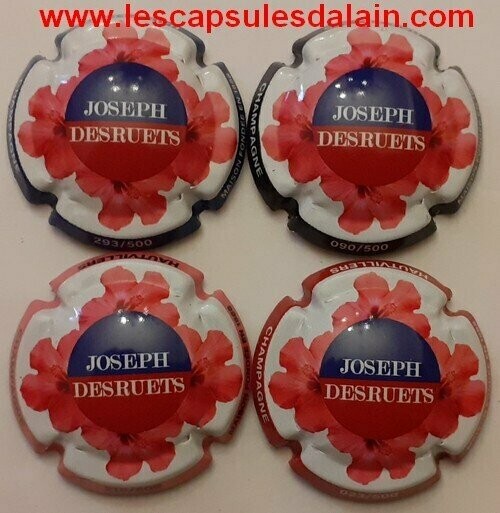 4 BELLES CAPSULES CHAMPAGNE JOSEPH DESRUETS FLEURS REF N° 25 a 25c NEWS