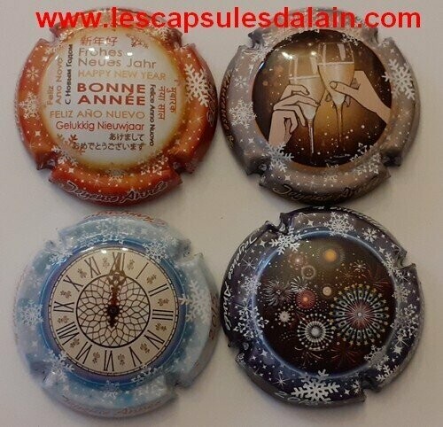 4 BELLES CAPSULES CHAMPAGNE GENERIQUE BONNE ANNEE 2015 REF N°895 a 895C NEWS