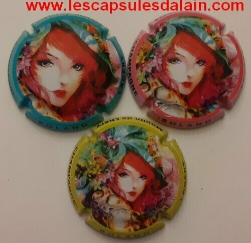 3 BELLES CAPSULES CHAMPAGNE BOLAND PORTRAIT FEMME MAT REF N° 9 a 9b NEWS