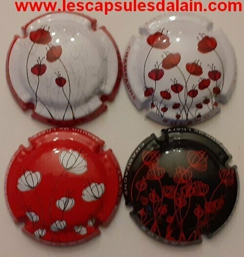 4 BELLES CAPSULES CHAMPAGNE BOLAND COQUELICOTS REF N°8 a 8c NEWS