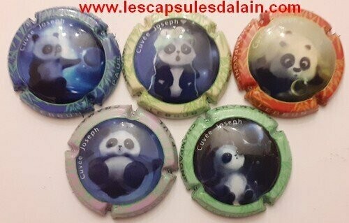 5 BELLES CAPSULES CHAMPAGNE LEBRUN PAUL PANDA REF N°53 a 53d NEWS