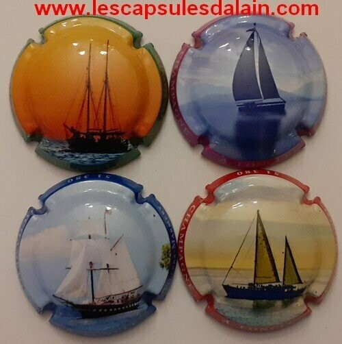 4 BELLES CAPSULES CHAMPAGNE LONCLE.A LES VOILIERS REF N°32 a32c NEWS