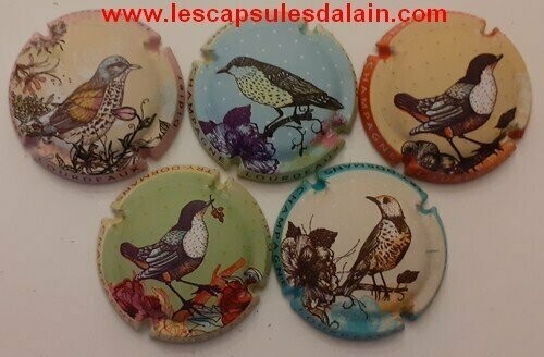5 BELLES CAPSULES CHAMPAGNE LOURDEAUX DIDIER LES OISEAUX MAT REF N° 26 a 26d NEWS