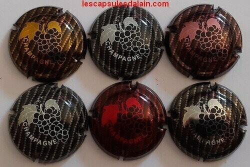 6 BELLES CAPSULES CHAMPAGNE  GENERIQUE GRAPPE REF N° 931 a 931e NEWS