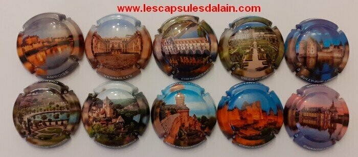 10 BELLES CAPSULES CHAMPAGNE GENERIQUE LES CHATEAUX REF N° 1180 a 1180i NEWS