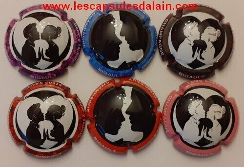 6 BELLES CAPSULES CHAMPAGNE BIGAULT CHARLES & JENNY SAINT VALENTIN 2021 REF N°5 a 5e NEWS