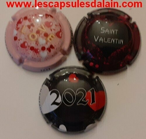 3 BELLES CAPSULES CHAMPAGNE GENERIQUE SAINT VALENTIN 2021 N° 1168 a 1168b NEWS