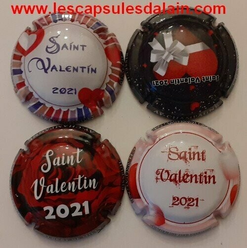 4 BELLES CAPSULES CHAMPAGNE DE MILLY ALBERT SAINT VALENTIN 2021 REF N° 72 a 72cNEWS