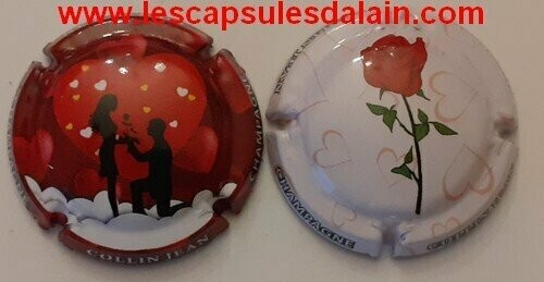 2 BELLES CAPSULES CHAMPAGNE COLLIN JEAN SAINT VALENTIN 2021 REF N° 18 et 18a NEWS