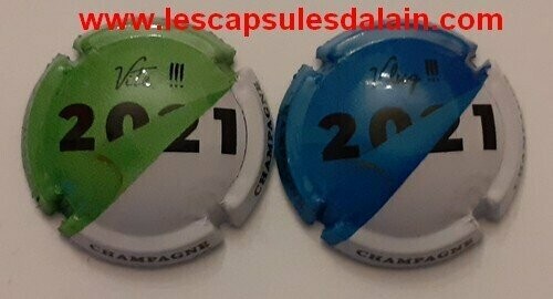 2 CAPSULES QUARTS CHAMPAGNE GENERIQUE CUVEE VITE 2021 REF N° 1171f et 1171g NEWS