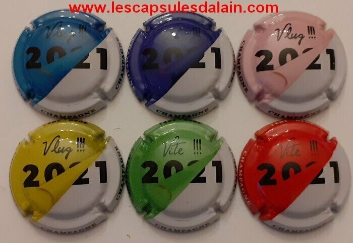 6 BELLES CAPSULES CHAMPAGNE GENERIQUE CUVEE VITE 2021 REF N° 1171 a 1171e NEWS