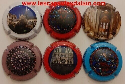 6 BELLES CAPSULES CHAMPAGNE PONSART BROCHET NOTRE DAME 2021 REF N° 21 a 21e NEWS