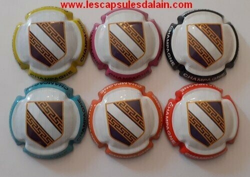 6 BELLES CAPSULES CHAMPAGNE GENERIQUE BLASON SERIE N°1 REF N°1010 a 1010e NEWS