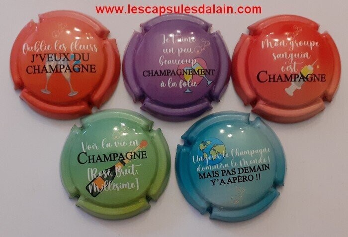 5 BELLES CAPSULES CHAMPAGNE GENERIQUE HUMOUR CHAMPAGNE NEWS