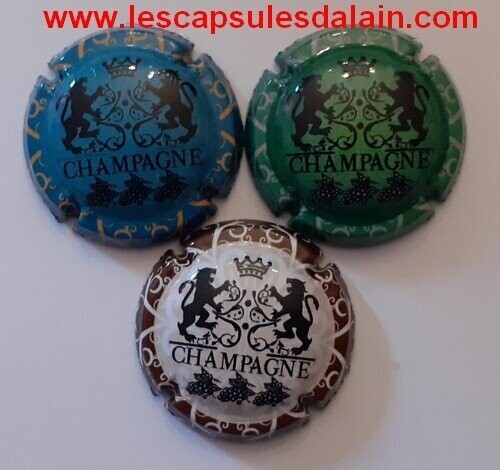 3 BELLES CAPSULES CHAMPAGNE GENERIQUE LION ET GRAPPE 2021 REF N° 1198 a 1198b NEWS