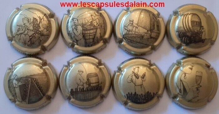 8 BELLES CAPSULES CHAMPAGNE GENERIQUE FOND OR REF N° 705x a 705xg NEWS