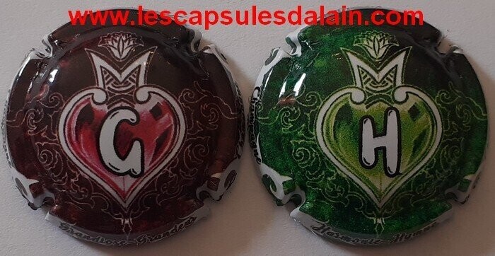 2 BELLES CAPSULES GENERIQUE COEUR + COURONNE H ET G 2021 REF N°1063h et 1063i NEWS