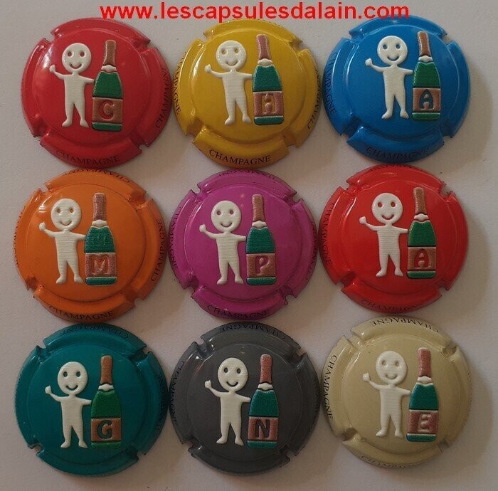 9 BELLES CAPSULES CHAMPAGNE GENERIQUE PUZZLE RELIEF 2021 REF N°C149 a C149g NEWS