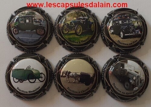 6 BELLES CAPSULES CHAMPAGNE DOURY PHILIPPE TRACTION VOITURE 2021 REF N° 234 a 234e NEWS